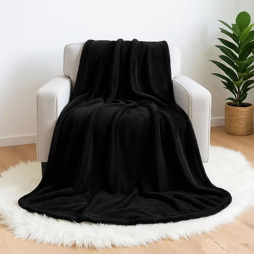 Miniatura 12 de Manta de forro polar para sofá, cama individual, silla, niños, adultos, mascotas, 50 x 60 pulgadas, suave y acogedora manta reversible