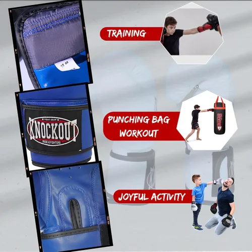 Miniatura 2 de Guantes de boxeo para niños - Guantes de entrenamiento juvenil para kickboxing, MMA - Guantes de bolsa pesada de nivel principiante a profesional