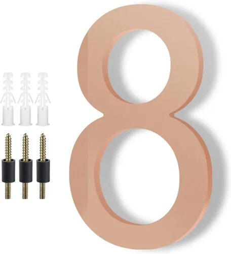 Miniatura 40 de DEWEL Números de Casa Flotantes Grandes de 8 Pulgadas para Exterior, Números de Dirección de Casa Modernos Negros para Decoración de Señalización
