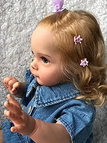 Miniatura 7 de Angelbaby Muñecas de bebé real Reborn de 24 pulgadas, 23.6 in, linda niña de silicona realista con cuerpo suave y acurrucable, juguetes y accesorios