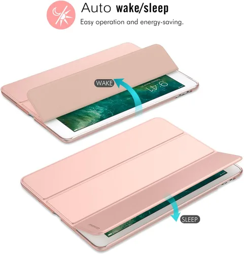 Miniatura 7 de MoKo Funda para iPad 9.7 2018/2017 de 5ª / 6ª Generación - Funda delgada y ligera con soporte para Smartphone con parte trasera translúcida