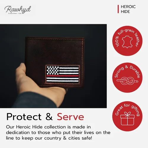 Miniatura 6 de RAW HYD Carteras de línea de servicio, Línea Roja Bi-fold, Línea Roja Bifold