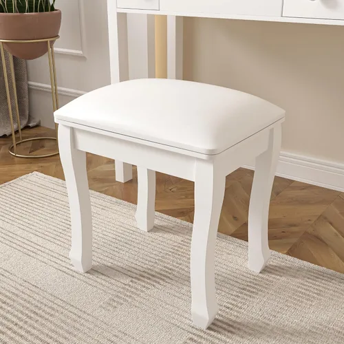 Miniatura 6 de Taburete cuadrado para tocador, banco de maquillaje de algodón de alta elasticidad, moderno taburete acolchado para piano para sala de maquillaje