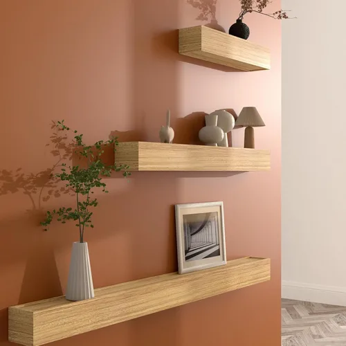 Miniatura 4 de Decotalk Papel tapiz de madera para despegar y pegar, con borde de madera clara, extraíble, 3 x 236 pulgadas, marco de espejo para cocina, papel