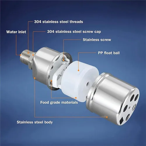 Miniatura 3 de Automatic Water Level Control Valve 1/2 Inch Stainless Steel Float Ball for Tank Swimming Pool Straight with Clip