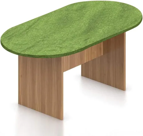 Miniatura 10 de Mantel ajustable ovalado, de poliéster elástico verde, estilo retro de los años 60 y 70, diseño de círculos de lunares verdes, vintage, se adapta a