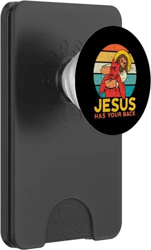 Miniatura 7 de Jesús tiene tu espalda Jiu Jitsu Retro Christian Funny Meme PopSockets PopGrip intercambiable
