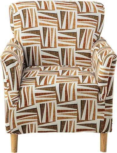 Miniatura 39 de CRFATOP - Funda elástica para sillón de mediados de siglo moderno de 1 pieza, fundas de silla de acento de jacquard con brazos, fundas de silla