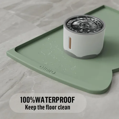 Miniatura 76 de OHMO - Tapete de silicona para alimentos para gatos, tapete de alimentación de mascotas para el piso, antideslizante e impermeable, bandeja de agua