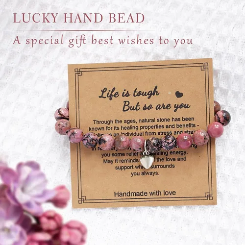 Miniatura 2 de Regalos para mujeres, pulsera curativa de piedra natural, regalos inspiradores para mujeres, adolescentes y niñas