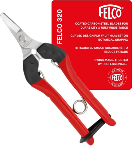 Felco Tijeras de podar F320 - Cortadoras de jardín de 6 pulgadas con hoja curva y punta redondeada | Tijeras de podar para jardinería | Tijeras de