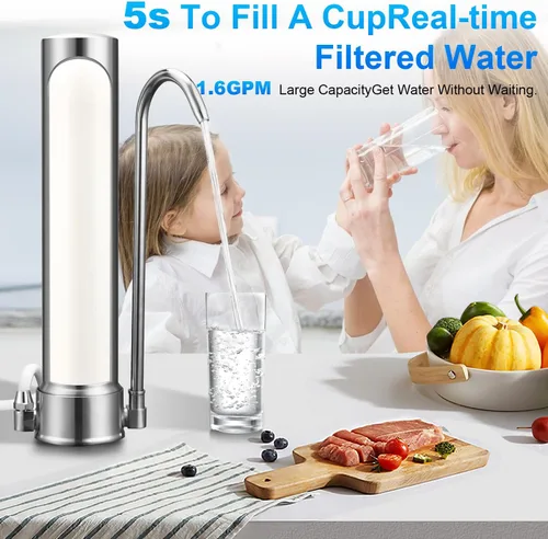 Miniatura 6 de Filtros de agua de cerámica de repuesto de 10 pulgadas para cocina, filtro de encimera de 4 etapas, cartucho de vela lavable de 10 pulgadas