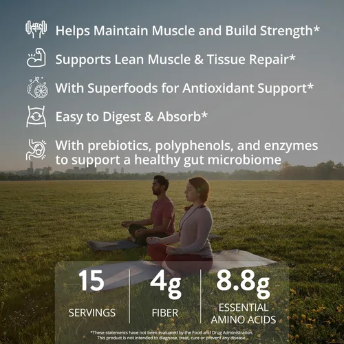Miniatura 5 de MRM Nutrition Proteína vegetal con superalimentos, proteína en polvo con sabor a vainilla para mujeres y hombres, 0.78 oz de proteína vegana