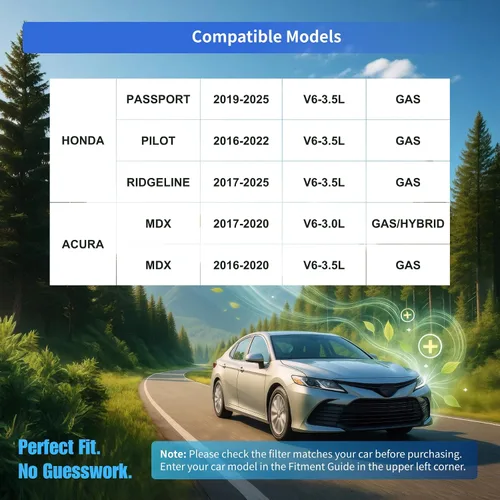 Miniatura 2 de Kit de filtro de aire de cabina y motor para Honda Passport 2019-2025, Pilot 2016-2022, Ridgeline 2017-2025, Acura MDX 2016-2020, repuesto