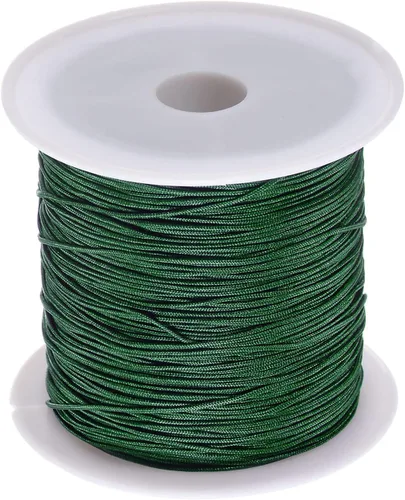 Miniatura 9 de HARFINGTON 1 rollo de hilo de nailon para nudar de 0.024 in, 50 yardas de nailon trenzado para manualidades, cuerda de satén para pulsera, collar