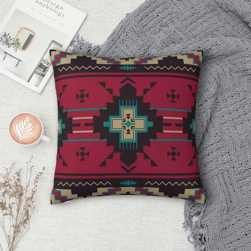 Miniatura 8 de IVSYCOF Fundas de almohada decorativas estilo sudoeste azteca para nativos americanos, funda de cojín cuadrado para sofá de casa, funda de cojín