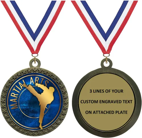 Miniatura 7 de Express Medals Various Styles 1 to 50 Pack of Engraved Gold Martial Arts Medals Trophy Award with Neck Ribbon Medal Trophies Gift Prize Karate