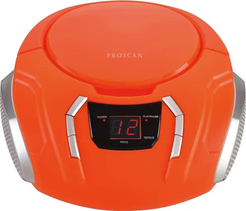 Reproductor de CD portátil Boombox con radio AM/FM + altavoces incorporados + entrada auxiliar para teléfono/auriculares/cualquier audio -