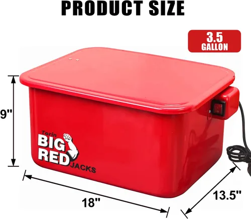 Miniatura 2 de BIG RED T10035 Torin Lavadora de Piezas de Gabinete de Acero Portátil con Bomba Eléctrica de 110V, Capacidad de 3.5 Galones, Rojo