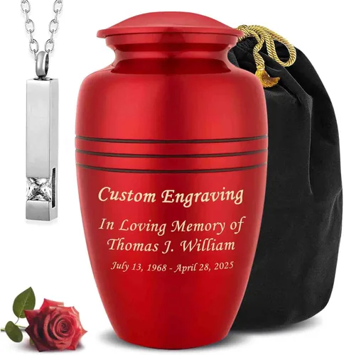 Miniatura 10 de Personalized Custom American Eagle Urn Set of 6 - Hand-Engraved Black Eagle Urns for Human Ashes Adult Female & Male, Includes 1 Large Adult Urn