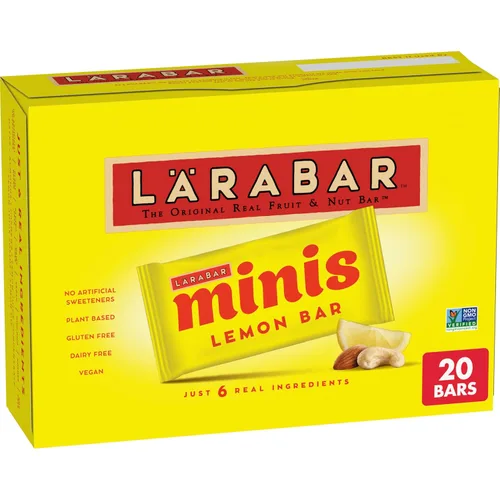 Miniatura 14 de Larabar - Mini barras de masa de galletas con chispas de chocolate, barra vegana de frutas y nueces sin gluten, barras de 0.78 onzas, 20