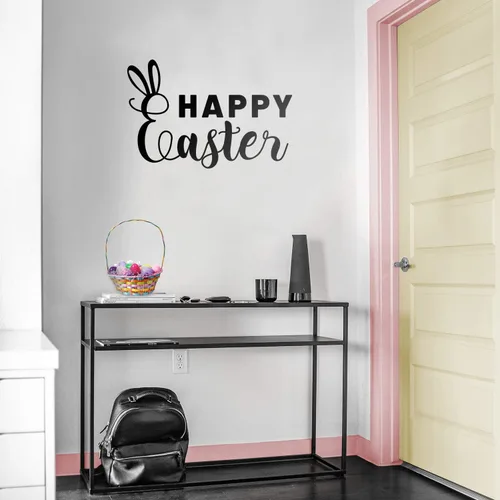 Vinilo decorativo de pared para el día de Pascua – Feliz Pascua – 15.0 in x 22.8 in – Resurrección domingo Pascha vacaciones moderna iglesia hogar