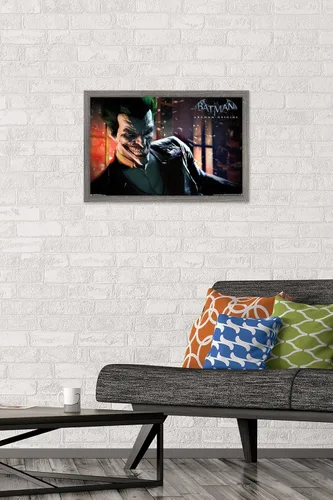 Miniatura 2 de Trends International DC Comics - Póster de pared de Arkham Origins de Arkham Origins, 14.725 x 22.375 pulgadas, versión enmarcada de madera
