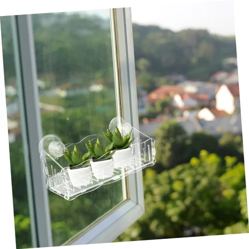 Miniatura 4 de Abaodam Macetas Soporte de acrílico transparente para alféizar de ventana Extensor de alféizar de ventana Soportes para bonsái para el hogar