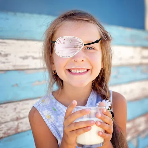 Miniatura 2 de EXCEART 2 parches ajustables de seda para un ojo, corrección de estrabismo, parches para ojos para adultos para ojos derechos, parche para niños