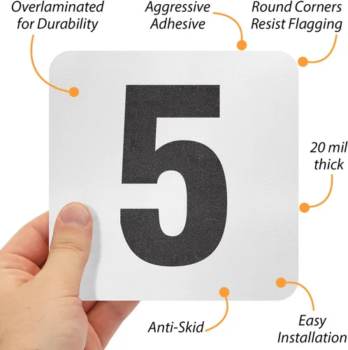 Miniatura 4 de SmartSign Marcador/letrero adhesivo de profundidad de piscina "3 pies", altura de letra de 4 pulgadas, vinilo laminado de 20 mil con superficie