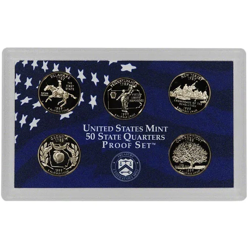 Miniatura 5 de 1999-S 50 ESTADOS MONEDAS DE CUARTOS DE PRUEBA - 5 MONEDAS