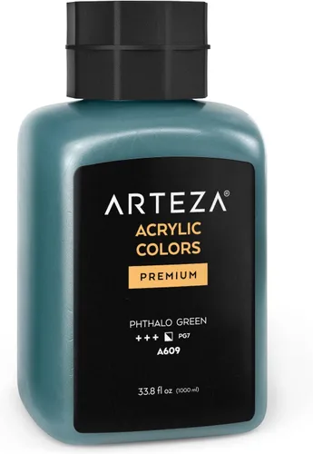 Miniatura 15 de ARTEZA Pintura acrílica, A100 amarillo limón, 33.8 onzas líquidas, tarro de 30.3 fl oz, opaco, de secado rápido, pinturas acrílicas para pintar A503