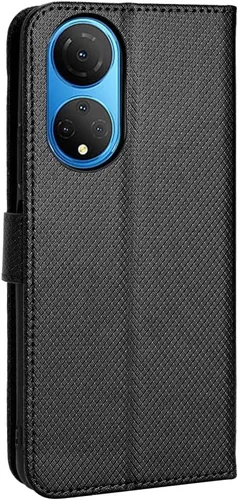 Miniatura 3 de Funda para Honor X7, CMA-LX2, piel sintética negra, tema de dibujos animados, ranura para tarjeta y clip para notas