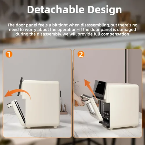 Miniatura 8 de Horno freidora de aire grande Xl Pro de 10 litros con parrilla para uso en encimera de cocina, hornos de convección inteligentes 12 en 1, freidora