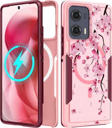 Miniatura 65 de Funda para Moto G 5G 2024 – Compatible con MagSafe para mujeres y niñas, bonita funda protectora magnética para teléfono, diseño femenino Kawaii