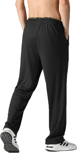 Miniatura 31 de Pantalones deportivos para hombre con bolsillos con cremallera, pantalones deportivos ligeros, pantalones de entrenamiento holgados atléticos