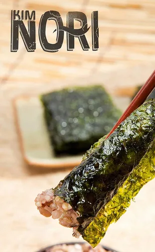 Miniatura 6 de KIMNORI Hojas de bocadillos de algas marinas sazonadas – Sabor dulce y picante con sal marina orgánica 24 paquetes individuales tostados crujientes