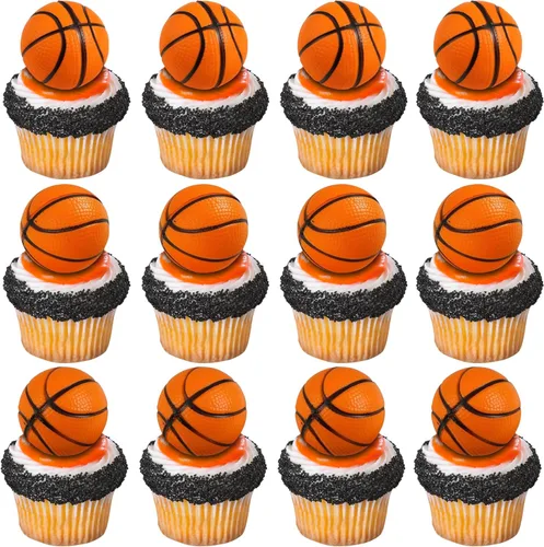 Miniatura 17 de Rsstarxi Paquete de 40 adornos de béisbol para cupcakes con temática de pelota deportiva, para decoración de pasteles de baby shower, temática