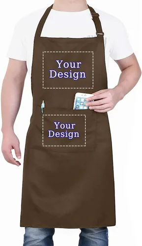 Miniatura 7 de BeautyWill Delantal personalizado personalizado para hombres y mujeres, delantal de cocina personalizado con bolsillos, nombre, texto, logotipo