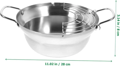 Miniatura 4 de 1 sartén de estilo japonés, utensilios de cocina antiadherentes, olla portátil para cocinar, cocina de inducción, sartén tempura, freidora