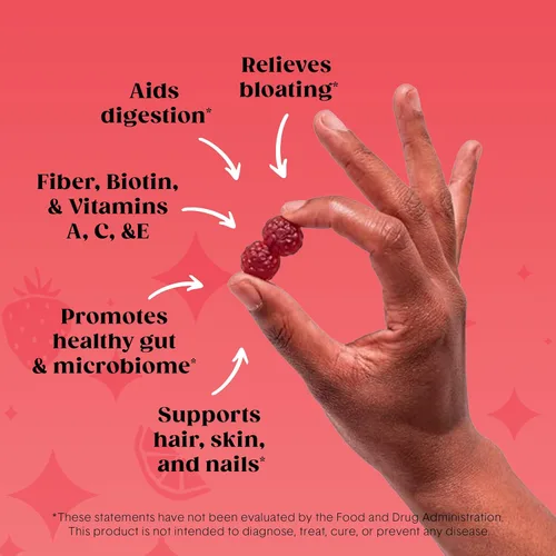 Miniatura 7 de Bellway Super Fiber Gummies + Beauty - Suplemento de fibra sin azúcar con biotina y vitaminas A C E - Apoya la salud digestiva, la piel, el cabello