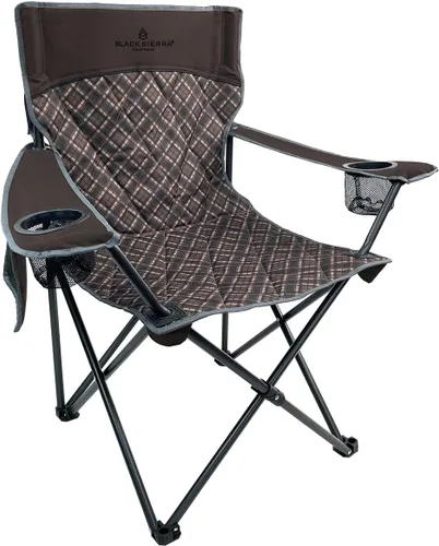 Miniatura 11 de Black Sierra - Silla de camping acolchada acolchada, asiento de descanso de gran tamaño resistente para exteriores soporta 300 libras, portátil