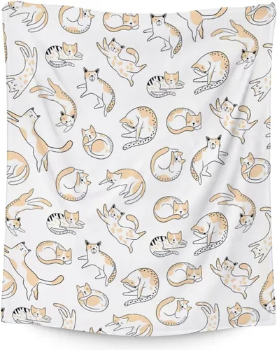 Miniatura 19 de Manta de gato para niños, tamaño de regazo de 30 x 40 pulgadas, manta de felpa suave y peluda para regalo, manta negra de dibujos animados