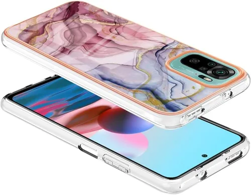 Miniatura 3 de XYX Funda compatible con Xiaomi Redmi Note 10s, mármol galvanizado TPU delgado cuerpo completo elegante funda protectora a prueba de golpes