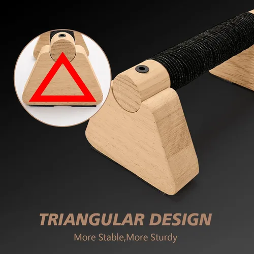 Miniatura 2 de Barras de parallettes - Equipo de calistenia de madera para entrenamiento de mano, barras de empuje y barra de calistenia - Bloques de mano y asas