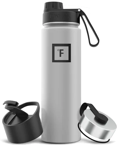 Miniatura 59 de IRON °FLASK Frasco de hidratación para acampar y senderismo con pajilla, botella de agua deportiva de acero inoxidable con aislamiento de boca