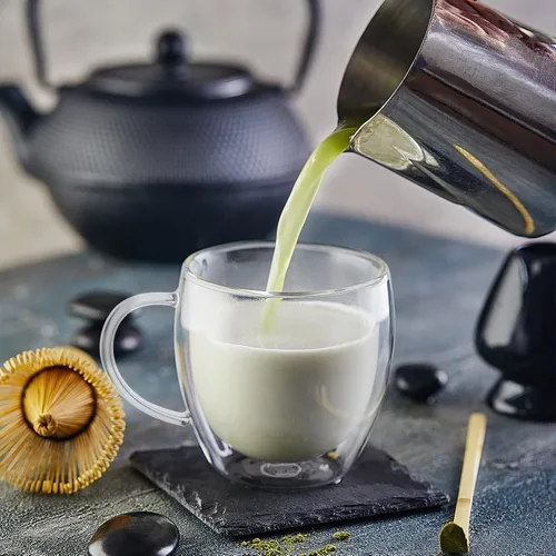 Miniatura 6 de Juego de 4 tazas de café de vidrio de doble pared de 8 onzas con asa, tazas de café de capa aislada, tazas de vidrio de borosilicato transparente