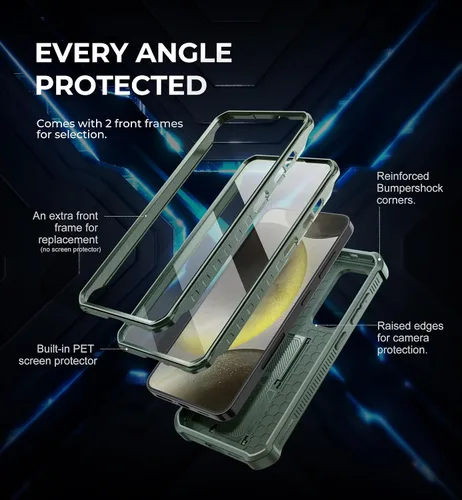 Miniatura 5 de Dexnor Funda para Samsung Galaxy S24 con Cubierta Deslizante Integrada para Cámara y Protector de Pantalla y Soporte, Funda Resistente a los Golpes