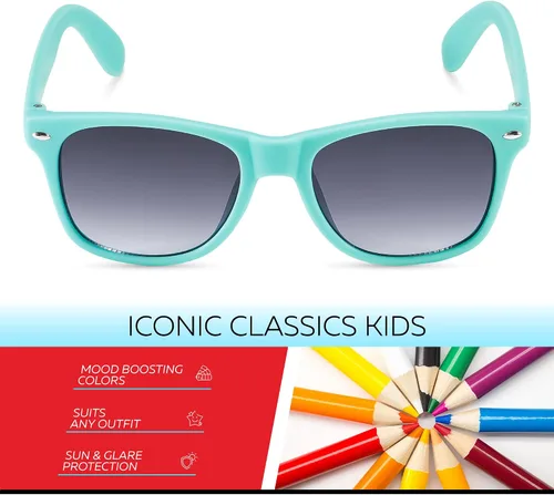 Miniatura 242 de Retro Rewind Lentes de sol para niños y niñas de 3 a 12 años, inastillables, UV400, lentes de sol para niños pequeños