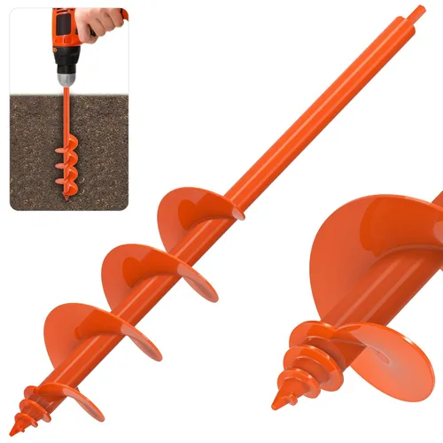Miniatura 19 de Insaga Broca de taladro de 1.6 x 9 pulgadas para plantar, taladro de tierra en espiral de 0.098 in de grosor para excavador de agujeros de poste